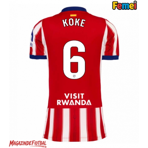Atletico Madrid Koke #6 Tricou Fotbal Replică 2026-27 Femei Acasa Atletico Madrid Koke #6 Tricou Fotbal Replică 2026-27 Femei Acasa